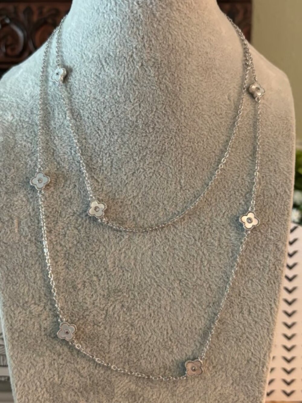 Park Lane Silver Tone Mini Clover Necklace